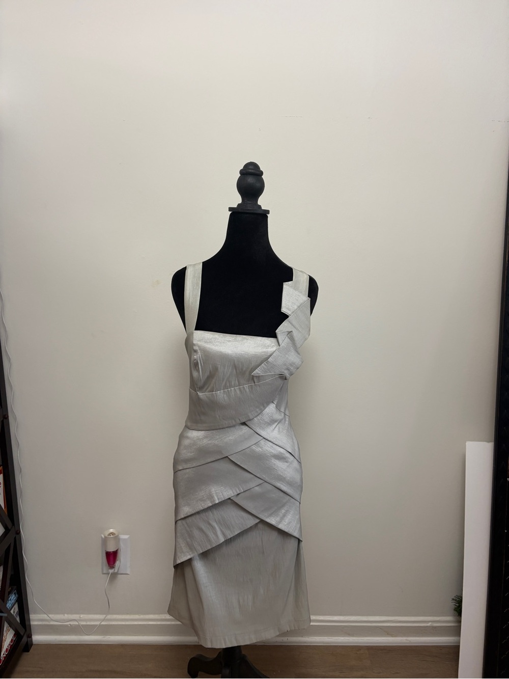 Asymmetrical Silver One-Shoulder Cocktail Dress